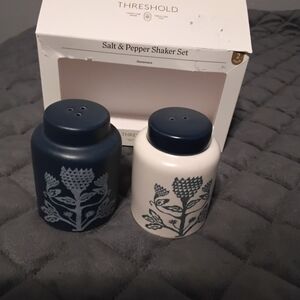 Threshold Blue and White Salt & Pepper Shaker Set